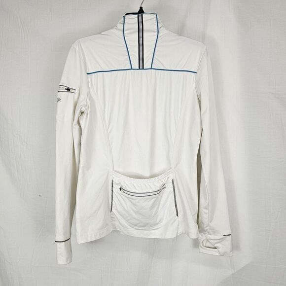 Athleta Jacket Large White  Full Zip Back Pocket Stretch Running 862099 - Picture 6 of 8